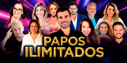 Montagem de entrevistas do Papos Ilimitados